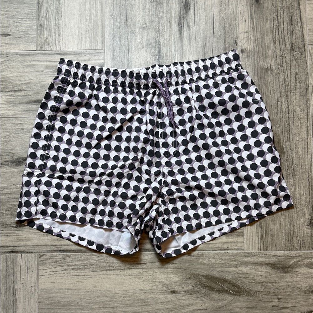 ASOS Monochrome and Lavender and Black Patterned Swim Shorts Size Large